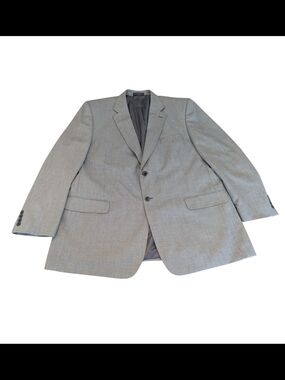 EUC Statements Mens 50 Long Gray Blazer 2 Button Suit Jacket